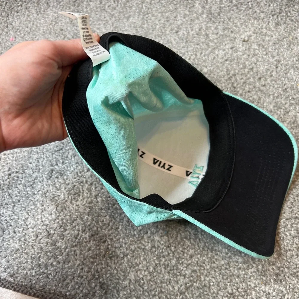 ZYIA Active Baseball Cap Womens Mint Green Perforated Camo Texture Hat athletic